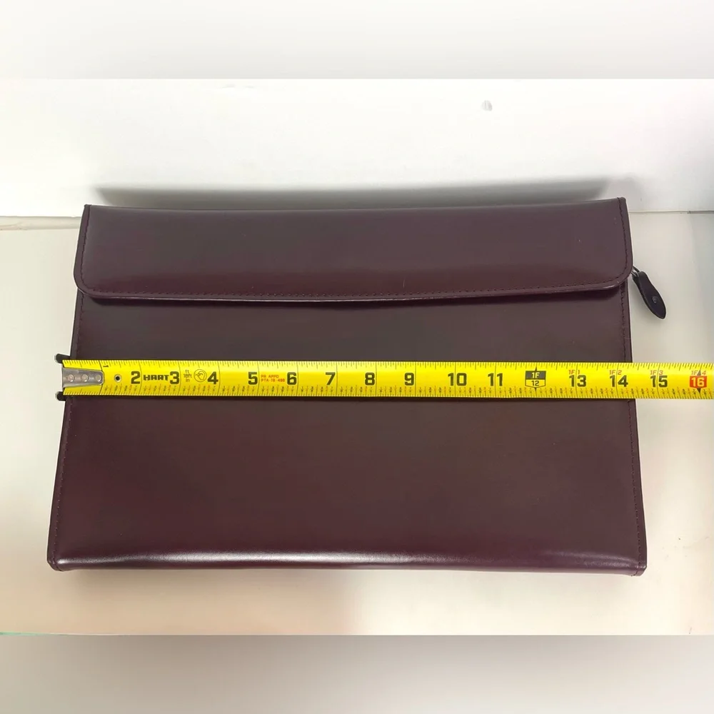 VTG Design A Day Planner Leather Brown Snap LARGE Size 14.5”Lx8.5”W